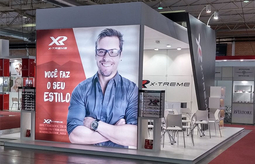 Estande da X-TREME montado pela LX BR na feira AJORSUL 2015, em Gramado-RS