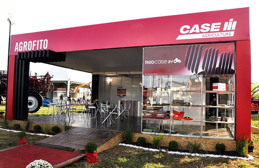 Estande da Agrofito Case IH montado pela LX BR na Primavera Farm Show 2015, em Primavera do Leste (MT)