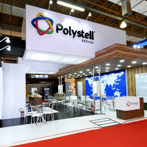 Estande da Polystell montado pela LX BR na feira Feiplar Composites & Feipur 2016