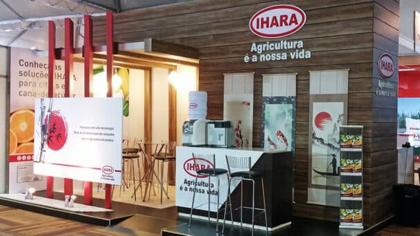 Estande da IHARA no espaço Coopercitrus na Agrishow 2016, em Ribeirão Preto-SP, montado pela LX BR