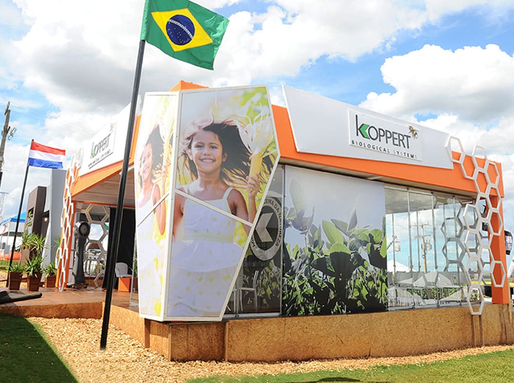 Estande da Koppert montado pela LX BR na Show Rural Coopavel 2016, em Cascavel-PR