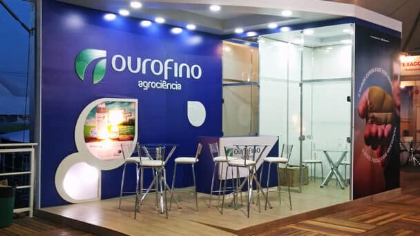Estande da Ourofino montado pela LX BR na Agrishow 2016, em Ribeirão Preto-SP