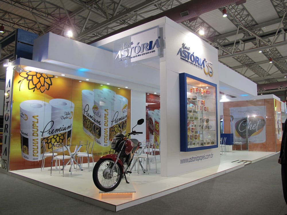Estande da Astória Papéis montado pela LX BR na Expoagas 2014, em Porto Alegre-RS