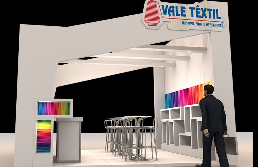 Estande da Vale Têxtil montado pela LX BR na FIMEC 2015, em Novo Hamburgo-RS