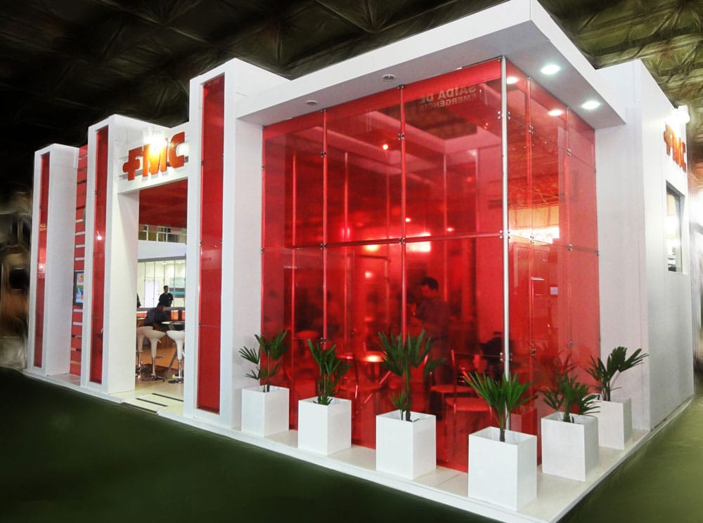 Estande da FMC Agrícola no Congresso Brasileiro de Soja 2014, em Cuiabá-MT, montado pela LX BR