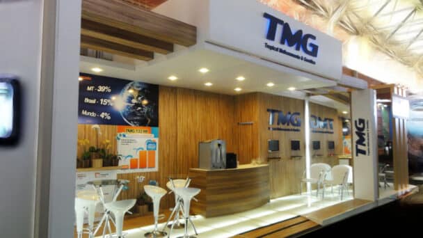 Estande da TMG no Congresso Brasileiro de Soja 2014, em Cuiabá-MT, montado pela LX BR