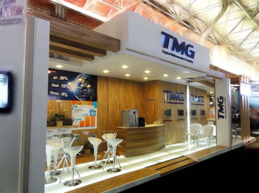 Estande da TMG no Congresso Brasileiro de Soja 2014, em Cuiabá-MT, montado pela LX BR